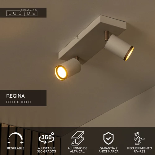 Lucide REGINA - Foco de techo - 2xGU10 - Taupe | Essential - USP